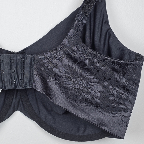 Lilyette Women's Black Floral Print 986 Full Support Minimizer Bra Size 38 DDD - Picture 7 of 9